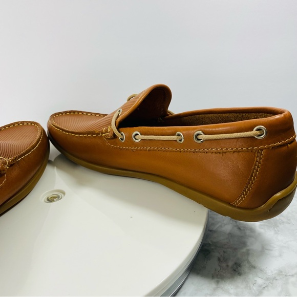 Sandrino Driving Loafers Mens 10.5D Rust Tan Leather Spain Penny Slip On Comfort - Picture 7 of 9